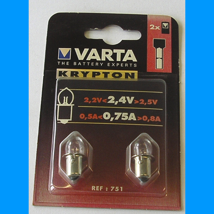 A2V5K : 2 Ampoules krypton 2V5 750mA