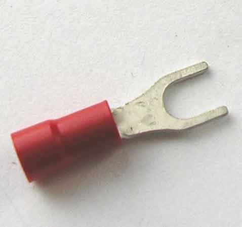 FAS3RO : Cosse faston fourche 3mm rouge